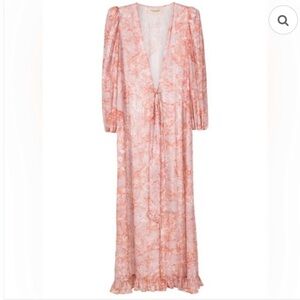Adriana Degreas Silk Pink Floral Swim Coverup